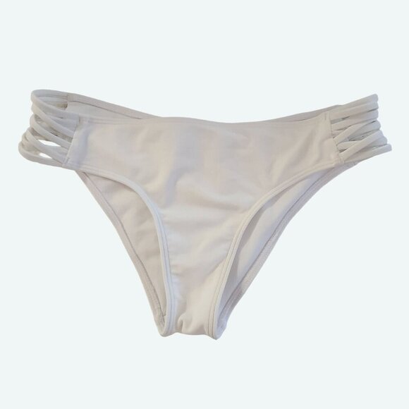 Hollister Women's White Bikini Bottoms‎ Medium Strappy Sides - Picture 1 of 7